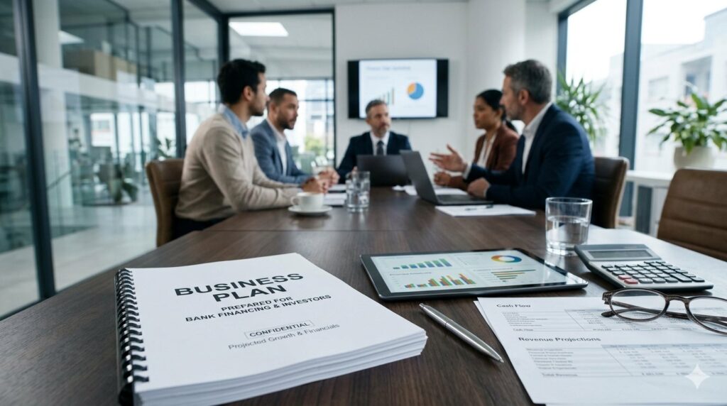 Business plan prepared for bank financing and investors